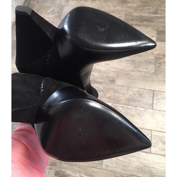 SOLD❌Saint Laurent Niki Mixed Leather Mid Calf Boots - Picture 7 of 8